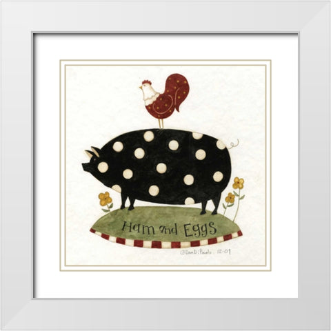 Ham And Eggs White Modern Wood Framed Art Print with Double Matting by DiPaolo, Dan