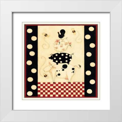 Animal Fun White Modern Wood Framed Art Print with Double Matting by DiPaolo, Dan