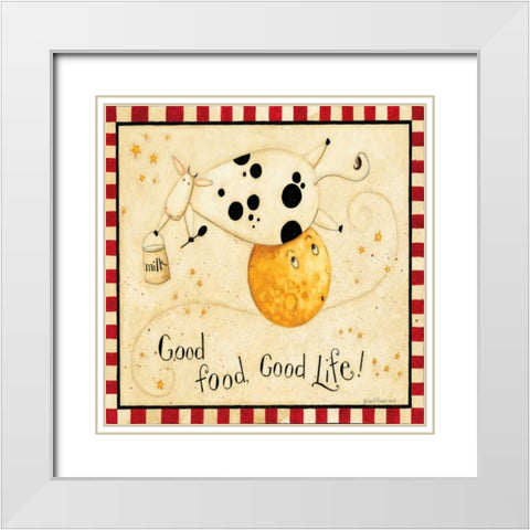 When Cows Fly White Modern Wood Framed Art Print with Double Matting by DiPaolo, Dan