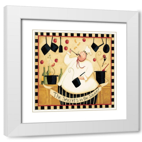 Making The Sauce White Modern Wood Framed Art Print with Double Matting by DiPaolo, Dan
