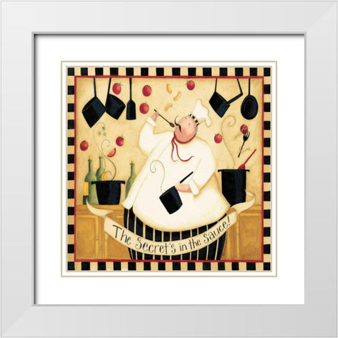 Making The Sauce White Modern Wood Framed Art Print with Double Matting by DiPaolo, Dan