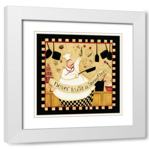 Skinny Chef White Modern Wood Framed Art Print with Double Matting by DiPaolo, Dan