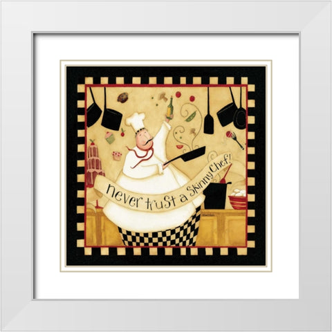 Skinny Chef White Modern Wood Framed Art Print with Double Matting by DiPaolo, Dan