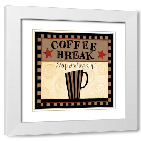 Drink The Coffee White Modern Wood Framed Art Print with Double Matting by DiPaolo, Dan