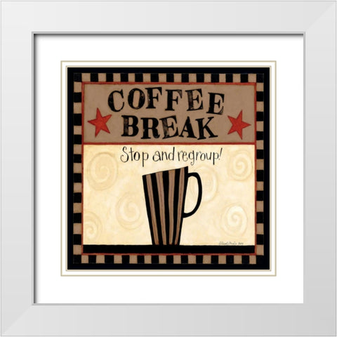 Drink The Coffee White Modern Wood Framed Art Print with Double Matting by DiPaolo, Dan