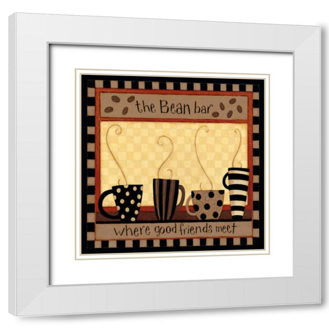 Coffee Beanery White Modern Wood Framed Art Print with Double Matting by DiPaolo, Dan