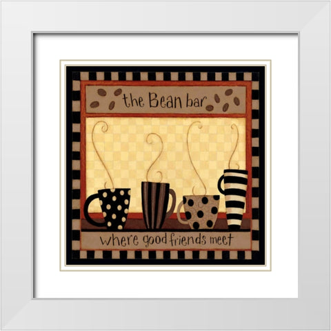 Coffee Beanery White Modern Wood Framed Art Print with Double Matting by DiPaolo, Dan