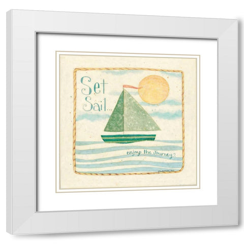 Set Sail White Modern Wood Framed Art Print with Double Matting by DiPaolo, Dan