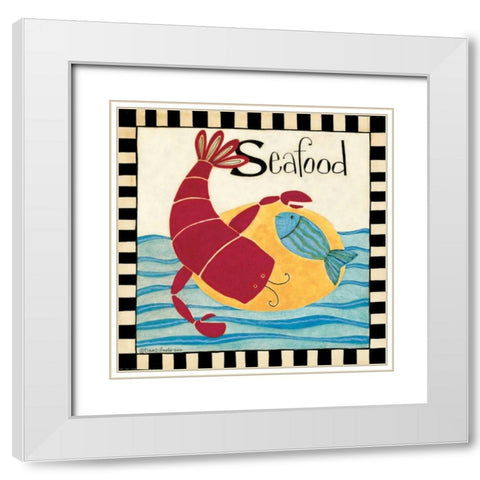 Eat Seafood White Modern Wood Framed Art Print with Double Matting by DiPaolo, Dan