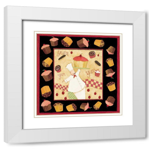 Cupcake Party White Modern Wood Framed Art Print with Double Matting by DiPaolo, Dan