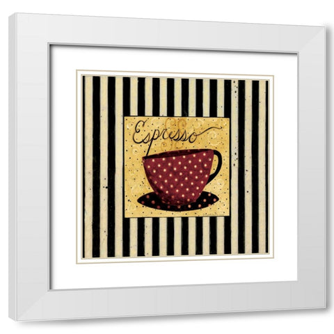 Espresso Stripe White Modern Wood Framed Art Print with Double Matting by DiPaolo, Dan