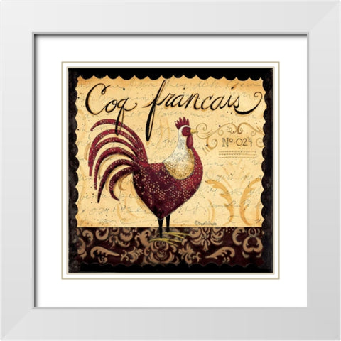 Mr Rooster White Modern Wood Framed Art Print with Double Matting by DiPaolo, Dan