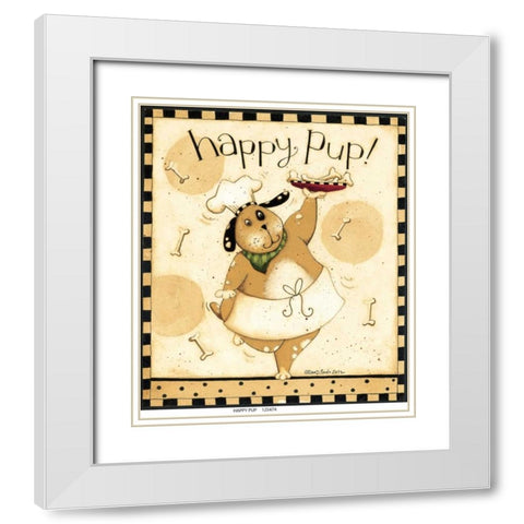 Happy White Modern Wood Framed Art Print with Double Matting by DiPaolo, Dan