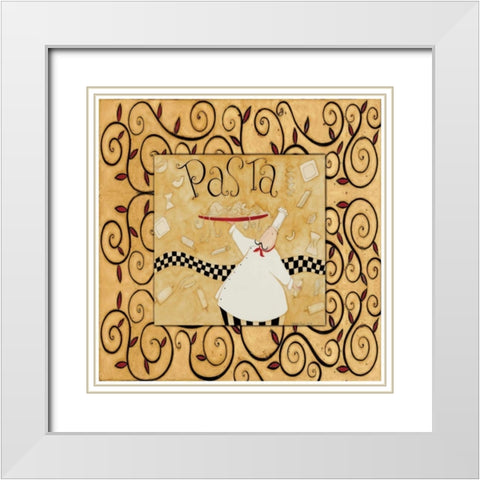 Scroll pasta White Modern Wood Framed Art Print with Double Matting by DiPaolo, Dan