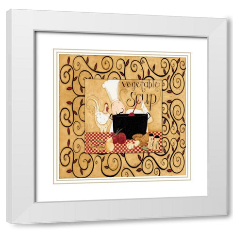 Soup Chef White Modern Wood Framed Art Print with Double Matting by DiPaolo, Dan