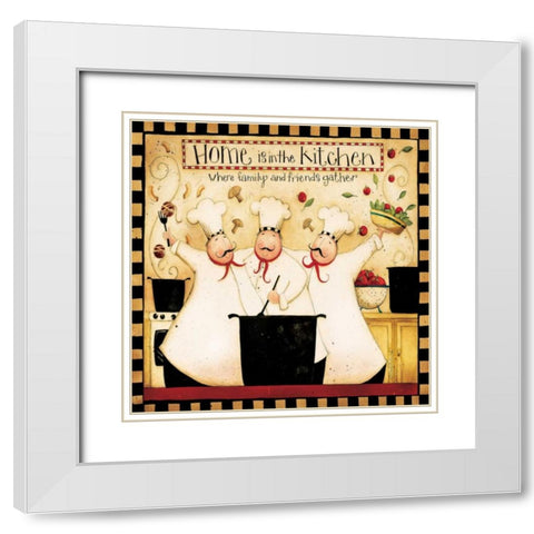 Home Is In The Kitchen White Modern Wood Framed Art Print with Double Matting by DiPaolo, Dan