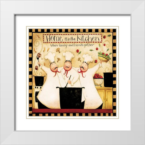 Home Is In The Kitchen White Modern Wood Framed Art Print with Double Matting by DiPaolo, Dan