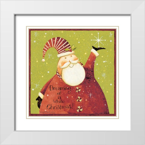 Santa Dreaming White Modern Wood Framed Art Print with Double Matting by DiPaolo, Dan
