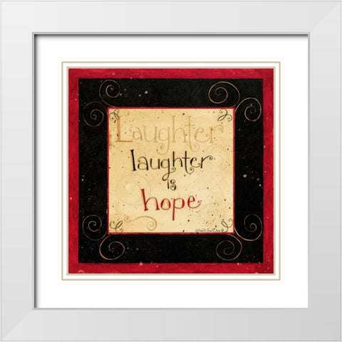 Laughter White Modern Wood Framed Art Print with Double Matting by DiPaolo, Dan