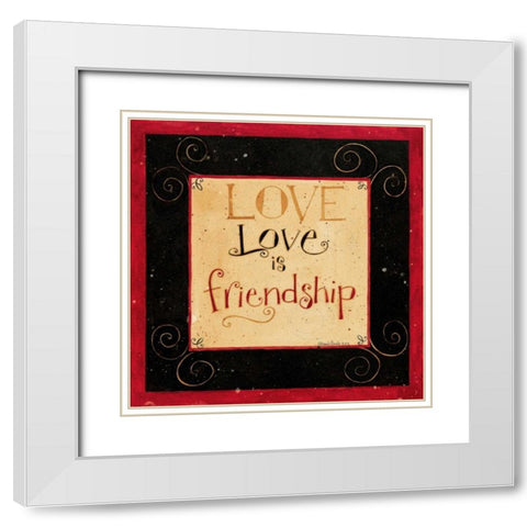 Love White Modern Wood Framed Art Print with Double Matting by DiPaolo, Dan