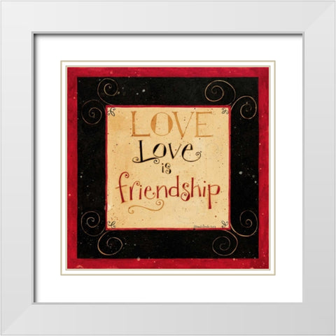 Love White Modern Wood Framed Art Print with Double Matting by DiPaolo, Dan