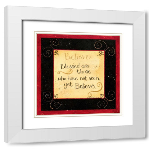 Believe White Modern Wood Framed Art Print with Double Matting by DiPaolo, Dan