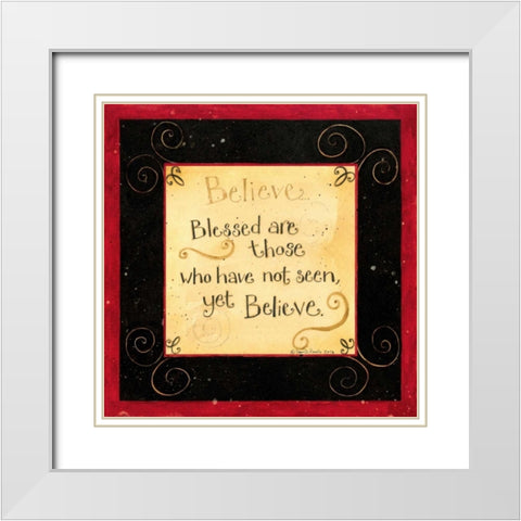 Believe White Modern Wood Framed Art Print with Double Matting by DiPaolo, Dan
