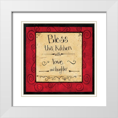 Bless 2 White Modern Wood Framed Art Print with Double Matting by DiPaolo, Dan