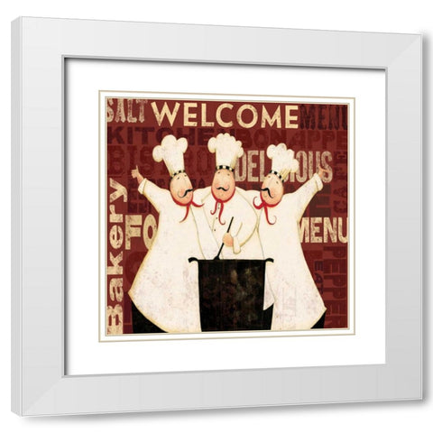 Welcome Chef White Modern Wood Framed Art Print with Double Matting by DiPaolo, Dan