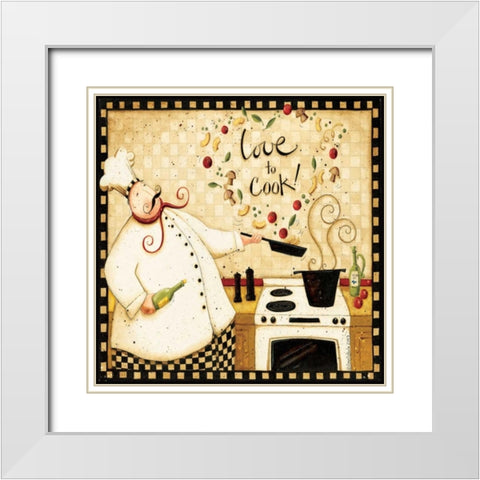 Love to Cook White Modern Wood Framed Art Print with Double Matting by DiPaolo, Dan