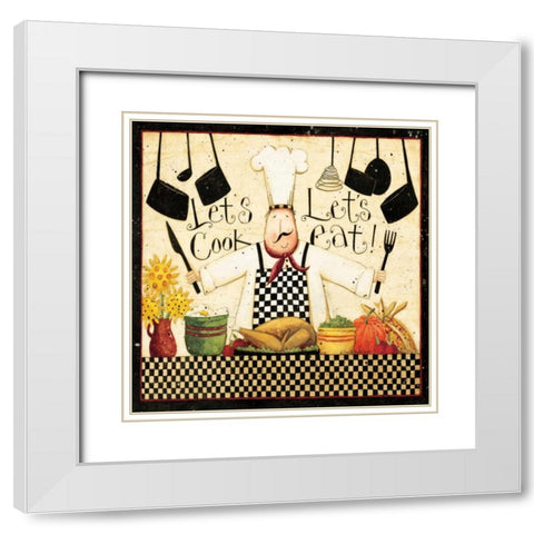 Lets Cook White Modern Wood Framed Art Print with Double Matting by DiPaolo, Dan