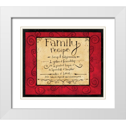 Family Recipe White Modern Wood Framed Art Print with Double Matting by DiPaolo, Dan