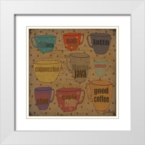 Coffee Blend White Modern Wood Framed Art Print with Double Matting by DiPaolo, Dan