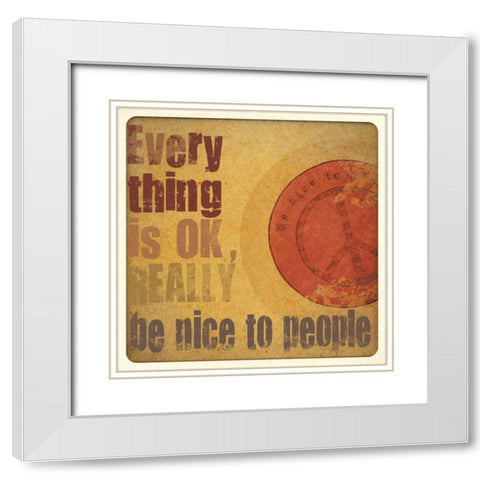 Everything Is OK White Modern Wood Framed Art Print with Double Matting by DiPaolo, Dan