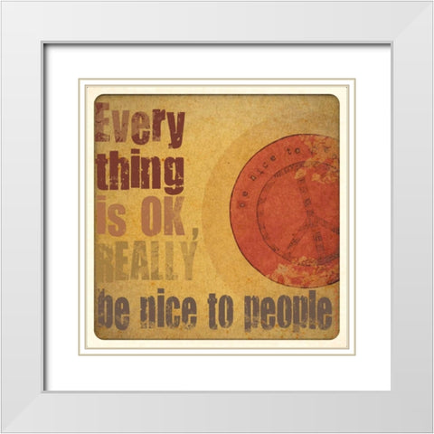 Everything Is OK White Modern Wood Framed Art Print with Double Matting by DiPaolo, Dan