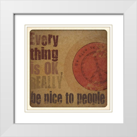 Its OK White Modern Wood Framed Art Print with Double Matting by DiPaolo, Dan