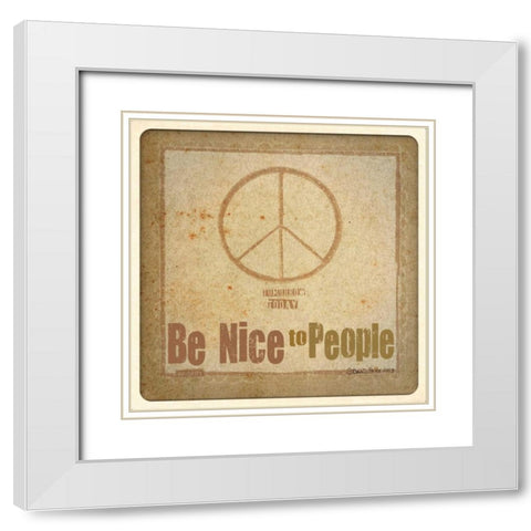Peace White Modern Wood Framed Art Print with Double Matting by DiPaolo, Dan