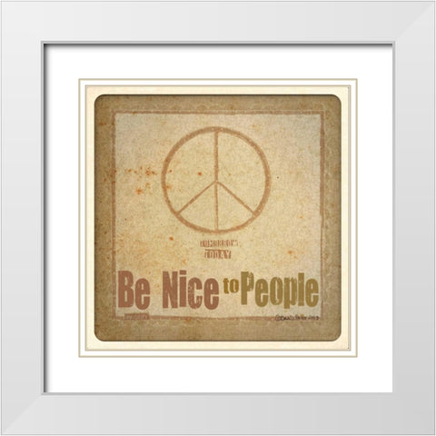 Peace White Modern Wood Framed Art Print with Double Matting by DiPaolo, Dan