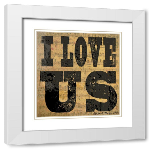 I Love Us White Modern Wood Framed Art Print with Double Matting by DiPaolo, Dan