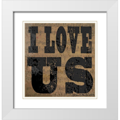 I love Us White Modern Wood Framed Art Print with Double Matting by DiPaolo, Dan