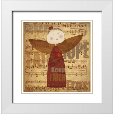 Keep Faith White Modern Wood Framed Art Print with Double Matting by DiPaolo, Dan