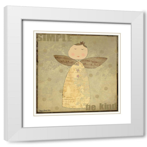Simple Angel 5 White Modern Wood Framed Art Print with Double Matting by DiPaolo, Dan