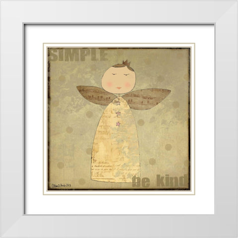 Simple Angel 5 White Modern Wood Framed Art Print with Double Matting by DiPaolo, Dan