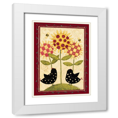 Chicks White Modern Wood Framed Art Print with Double Matting by DiPaolo, Dan