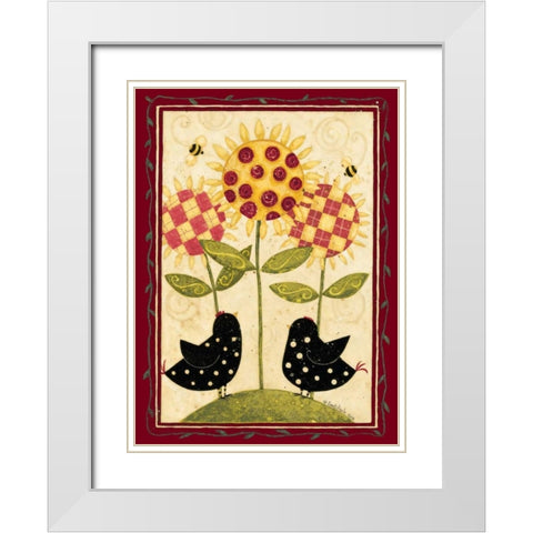 Chicks White Modern Wood Framed Art Print with Double Matting by DiPaolo, Dan