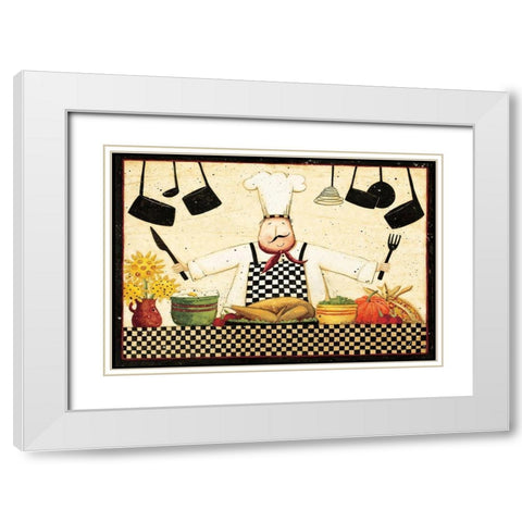 Lets Cook Lets Eat White Modern Wood Framed Art Print with Double Matting by DiPaolo, Dan