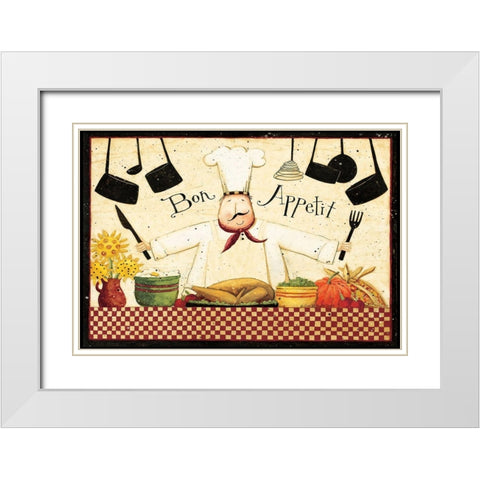 Bon Appetit White Modern Wood Framed Art Print with Double Matting by DiPaolo, Dan