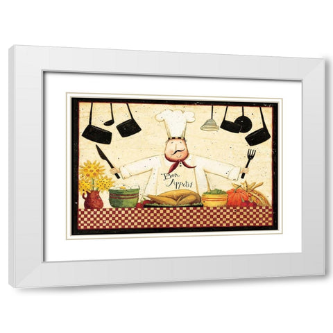 Bon Appetit White Modern Wood Framed Art Print with Double Matting by DiPaolo, Dan