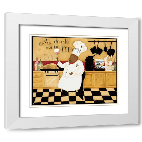 Be Merry White Modern Wood Framed Art Print with Double Matting by DiPaolo, Dan