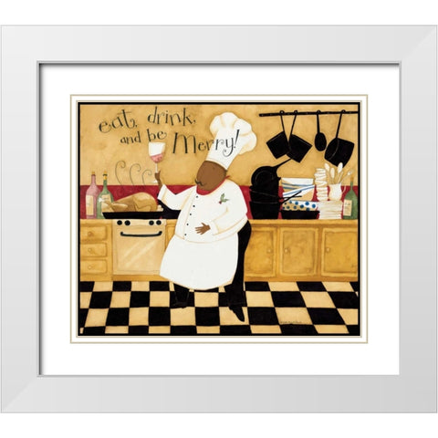 Be Merry White Modern Wood Framed Art Print with Double Matting by DiPaolo, Dan